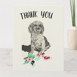 Carte de remerciements : Cocker Spaniel Vine & Ros