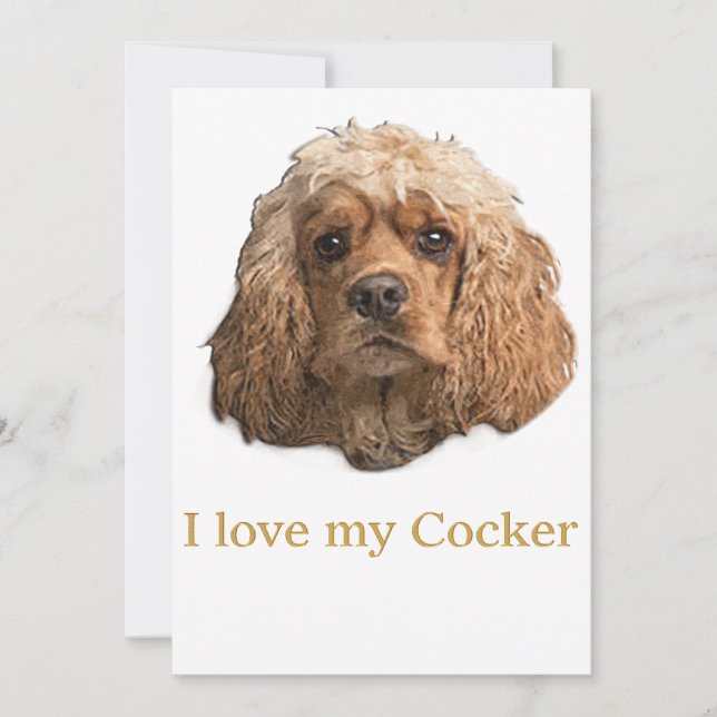 Carte De Remerciements cocker Spaniels (Devant)