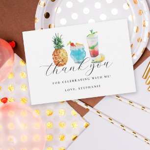 Carte De Remerciements Cocktail d'été amusant Fête d'anniversaire