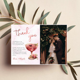 Carte De Remerciements Cocktails Brunch & Bubbly Enterrement de mariage P