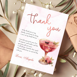 Carte De Remerciements Cocktails Brunch & Bubbly Enterrement de Vie de Je