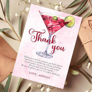 Carte De Remerciements Cocktails Brunch & Bubbly Enterrement de Vie de Je