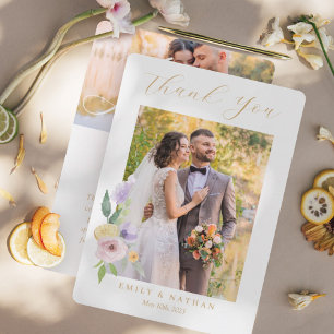 Carte De Remerciements Cocktails modernes Citrus Aquarelle Paradis Floral