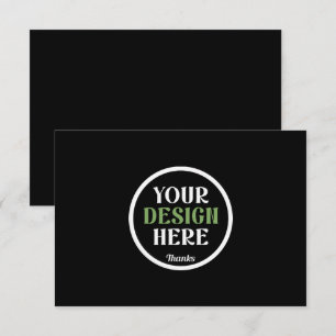 Carte De Remerciements Code QR de logo noir personnalisé pour la marque c