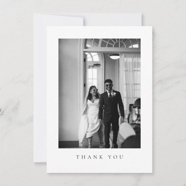 Carte De Remerciements Code QR de photo de mariage formel classique (Devant)