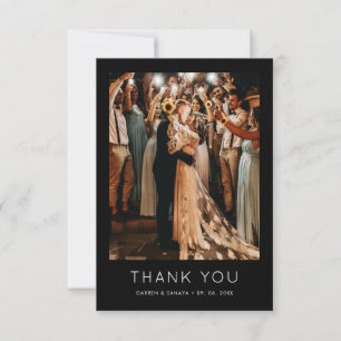 Carte De Remerciements Code QR de photo simple et unique pour mariage