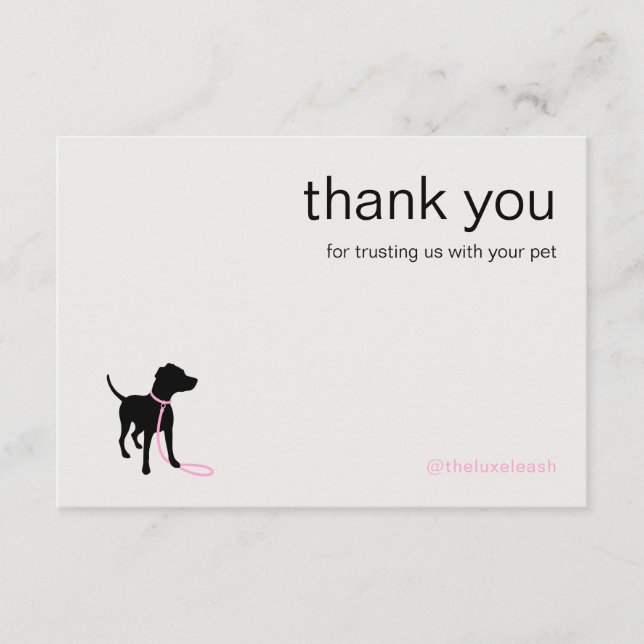 Carte De Remerciements Code QR de promenade de chien silhouette moderne (Devant)