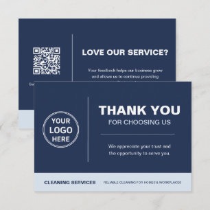 Carte De Remerciements Code QR du logo des services de nettoyage modernes