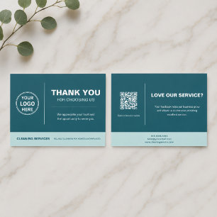 Carte De Remerciements Code QR du logo des services de nettoyage modernes