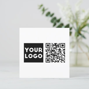 Carte De Remerciements Code QR éditable & Votre logo ou image d'entrepris