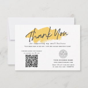 Carte De Remerciements Code QR logo chic moderne pour la marque d'une pet