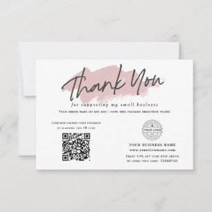 Carte De Remerciements Code QR logo moderne marque PME