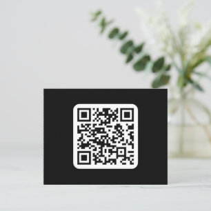 Carte De Remerciements Code QR moderne éditable Noir Blanc ou toute cou