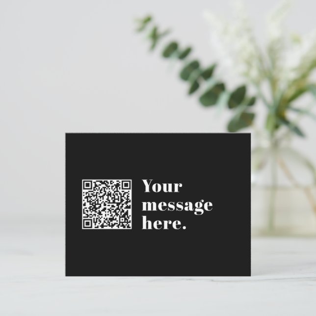 Carte De Remerciements Code QR modifiable & Texte rétro-moderne (Debout devant)