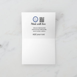 Carte De Remerciements Code qr simple minimaliste ajouter un logo nom de