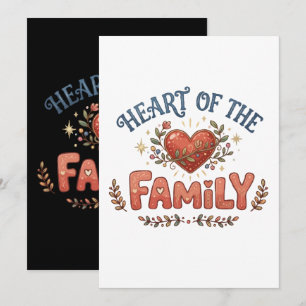 Carte De Remerciements Cœur de la famille cœur floral
