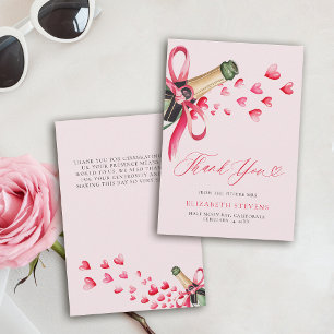 Carte De Remerciements Cœur de la Saint-Valentin, Mariage Féérique et Bri