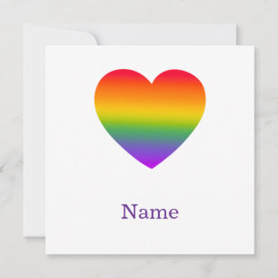 Carte De Remerciements Cœur de ligne arc-en-ciel minimaliste - Art coloré