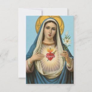 Carte De Remerciements Coeur de Marie Notre-Dame Sainte-Marie Mère de Die