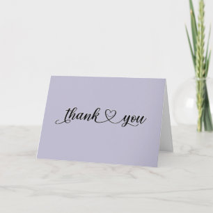Carte De Remerciements Cœur de remerciement souriant sur violet
