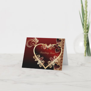 Carte De Remerciements Coeur décoratif élégant