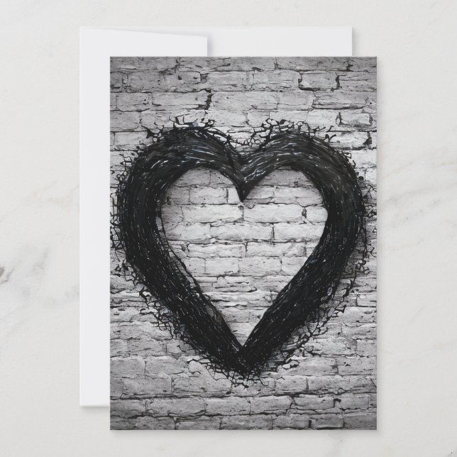 Carte De Remerciements Coeur gauche, no 02 (Devant)