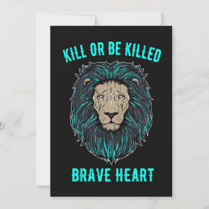 Carte De Remerciements Coeur Lion brave