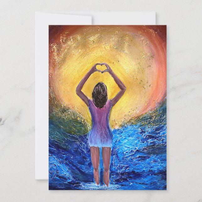 Carte De Remerciements Coeur main (Devant)