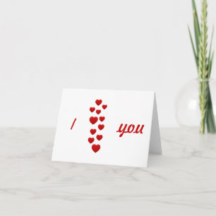 Carte De Remerciements coeur rouge valentin Je t'aime