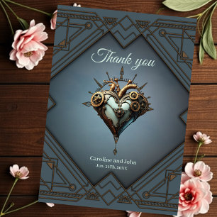 Carte De Remerciements Coeur steampunk fascinant