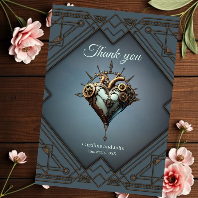 Carte De Remerciements Coeur steampunk fascinant (Créateur téléchargé)