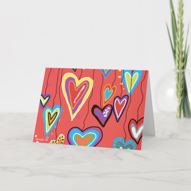 Carte De Remerciements Coeurs, Coeurs et autres Coeurs (Devant)