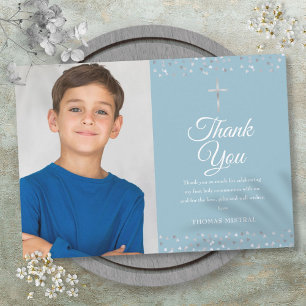 Carte De Remerciements Cœurs de confettis de première communion