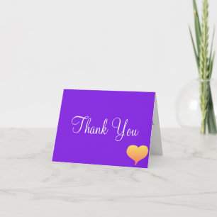 Carte De Remerciements Cœurs de coucher de soleil Violet Monogramme Maria