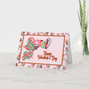 Carte De Remerciements Coeurs de filles tendance Valentine
