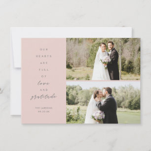 Carte De Remerciements Coeurs sont Full Trois Photo Blush Grey Mariage