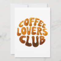 Coffee Lovers Club Wall Art, Typographie Whimsical
