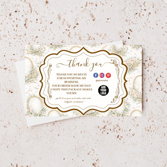 Carte De Remerciements Coiffeur/Coiffeuse Salon Fleur Romantique (Créateur téléchargé)