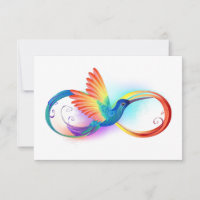 Colibri arc-en-ciel avec symbole d'infini