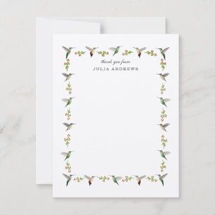 Carte De Remerciements Colibri personnalisé