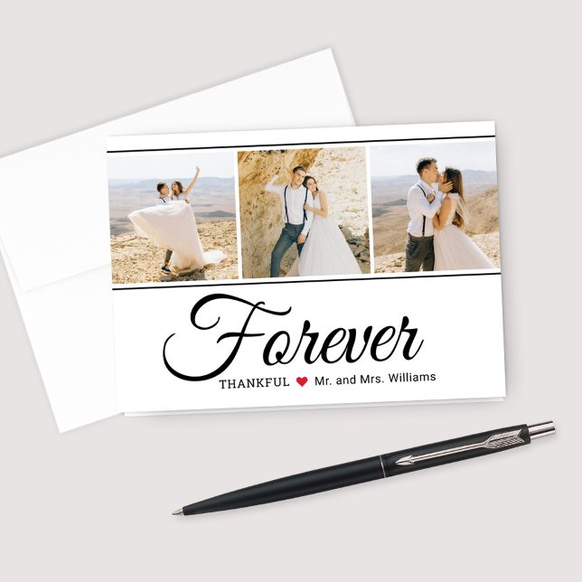 Carte De Remerciements Collage de photos de mariage éternellement reconna (Créateur téléchargé)