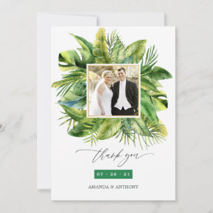 Carte De Remerciements Collage de photos de mariage sur la plage en été t