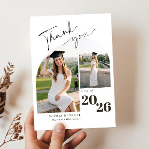 Carte De Remerciements Collage de photos moderne pour la remise des diplô