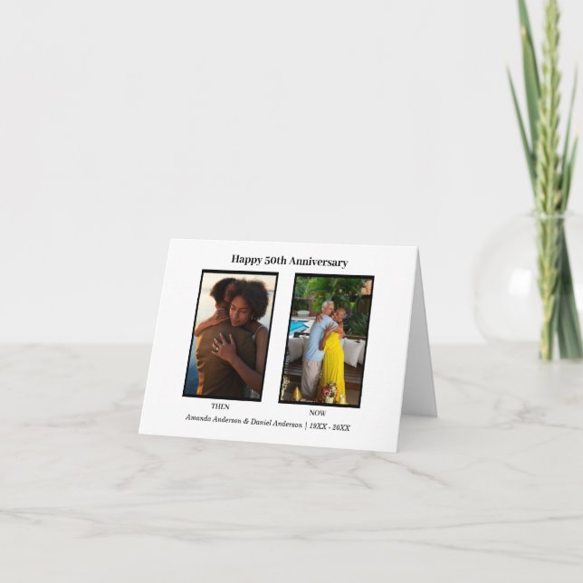 Carte De Remerciements Collage de photos noir et blanc pour anniversaire  (Devant)