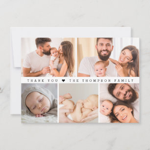 Carte De Remerciements Collage de photos personnalisé simple Baby Shower