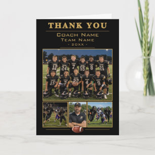 Carte De Remerciements Collage d'équipe de coach de football 4 Photo