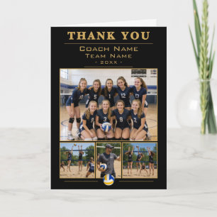 Carte De Remerciements Collage d'équipe de coach de volley-ball Équipe 4