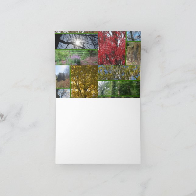 Carte De Remerciements Collage Forêt/Arbres (Intérieur)