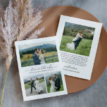 Carte De Remerciements Collage photo de mariage moderne Amour et Remercie<br><div class="desc">Cartes de remerciement de mariage verticales plates avec un texte moderne et minimaliste en noir "Amour et Remerciements" avec un accent de cœur mignon, monogramme des noms des mariés, ainsi qu'un simple collage de 3 photos sur le devant. Un espace pour une photo supplémentaire et un message de remerciement personnalisé...</div>