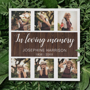 Carte De Remerciements Collage photo de Rustic Memorial Sympathy